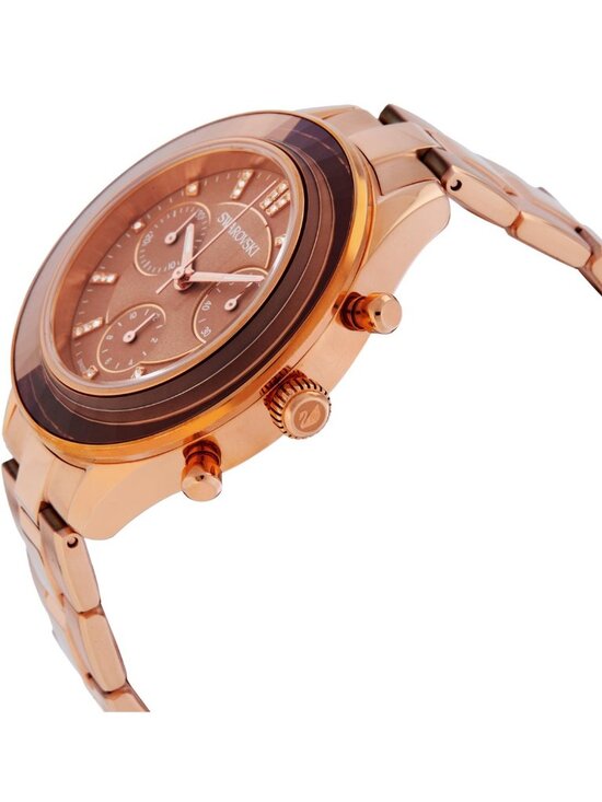 NWT Swarovski Octea Lux Sport Chronograph Quartz Crystal Brown Dial Unisex Watch